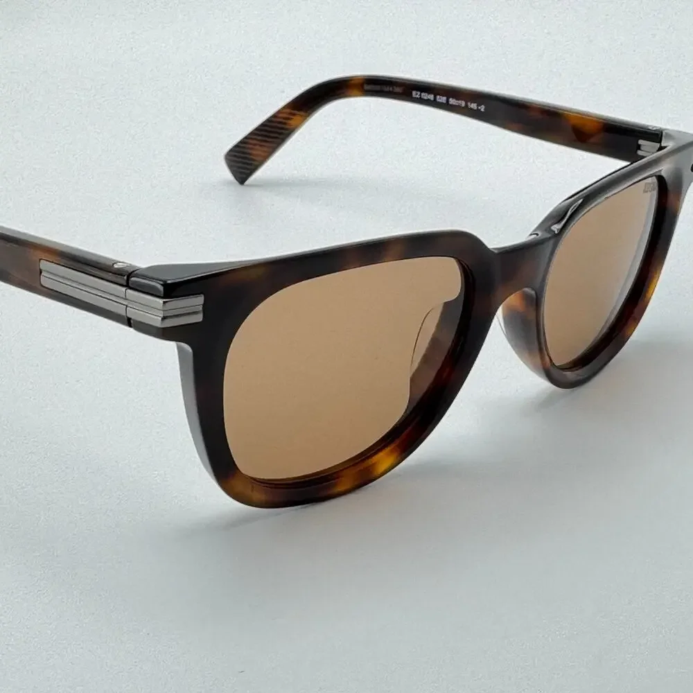 Ermenegildo Zegna Sunglasses EZ0248 52E Dark Havana Frame Brown Lens 50mm New